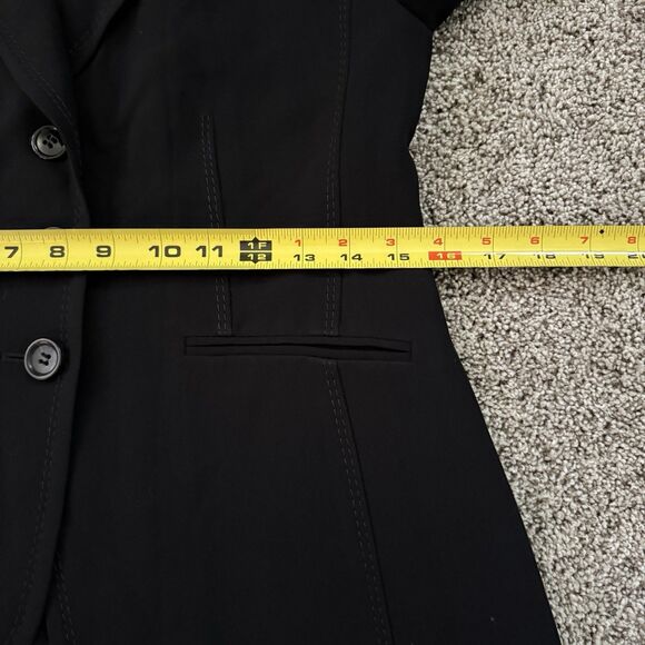 ANN TAYLOR 3 Button Blazer Jacket Black Lined Unique Stitch Women’s Size 2 - Picture 7 of 12